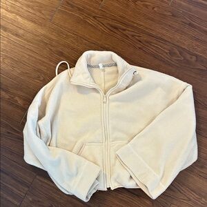 Small Free People Cream Cropped Jacket